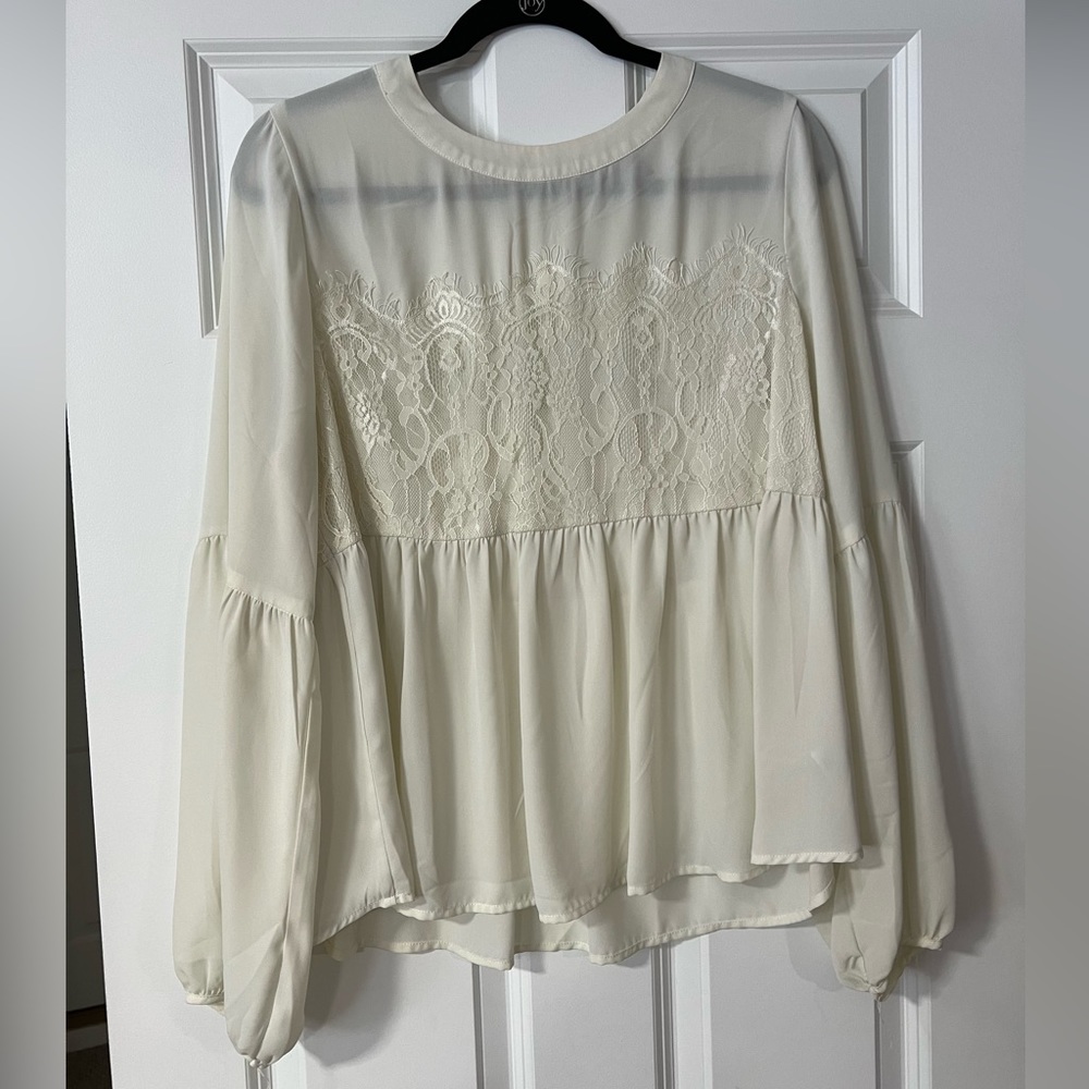 Halogen Peplum Blouse with Lace